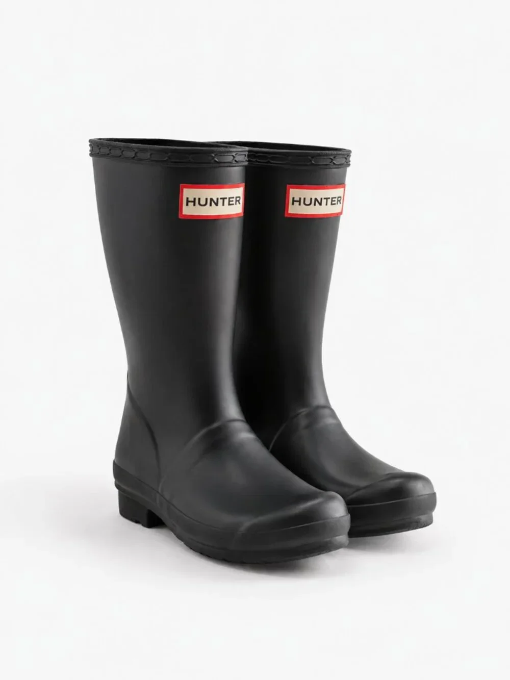 Hunter Rain Boots Youth Size 4 Black Waterproof Classic Tall Boots UNISEX